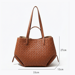 OEM New Designer Famous Brands Large Capacity Genuine Leather Tote <strong>Handbags</strong> for Women <strong>Luxury</strong> Ladies Handwoven Tote Bag with Logo - Product Image 4
