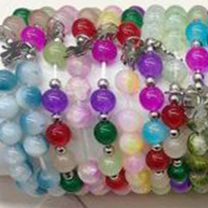 Bracciale con Ciondolo a Quadrifoglio e Perline di Vetro, in Acciaio Inossidabile, Fatto a Mano, 24 Pezzi Multicolore, Gioielli alla Moda, Regalo Unisex, Stile Trendy - Product Image 6