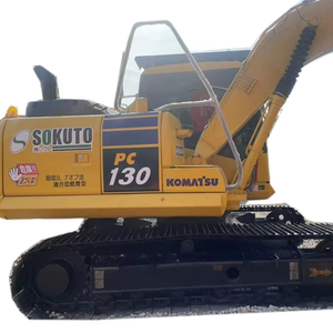 Mini-excavatrice sur chenilles Komatsu PC130 13T d'occasion certifiée CE |   Machine à chenilles en caoutchouc de fabrication japonaise avec godet d'excavatrice - Product Image 1