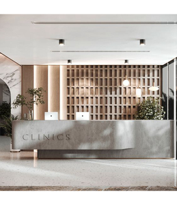 Mostrador de Recepción Moderno y Elegante con Diseño de Iluminación Integrada, de Piedra Artificial, para Salón de Uñas y Supermercado - Product Image 2