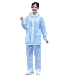 Ensemble imperméable classique en PVC épaissi pour <span class=keywords><strong>femme</strong></span> – Combinaison de <span class=keywords><strong>pluie</strong></span> intégrale et <span class=keywords><strong>pantalon</strong></span> de <span class=keywords><strong>pluie</strong></span> pour moto, électromobile et tourisme - Product Image 5