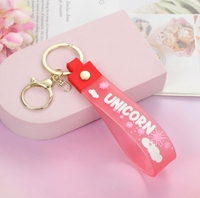 Porte-clés tendance en PVC souple avec lettres, accessoire de sac, pendentif en peluche, petit cadeau