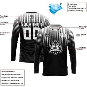 Camiseta de Baloncesto Personalizada de Manga Larga, Sublimada, Absorbente de Humedad, Unisex, Cuello Redondo, Nombre del Equipo, Ropa de Baloncesto - Product Image 2
