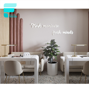 Tùy Chỉnh Salon Đồ Nội Thất Nail Bar Bảng Nail Hiển Thị Đứng Với Beauty Salon Gương Trạm - Product Image 2