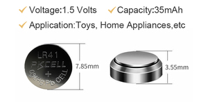 Bateria para relógio digital com ponteiro <span class=keywords><strong>laser</strong></span> termômetro, 1.5v AG3 LR736 L736F, bateria de botão para lanterna, LR41 - Product Image 2