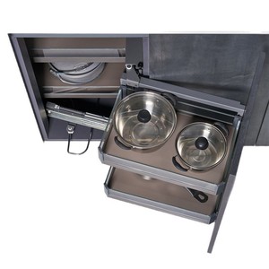 Panier coulissant double couche en forme de L pour armoire de cuisine Unihopper, en alliage d'aluminium, solution de rangement durable - Product Image 2