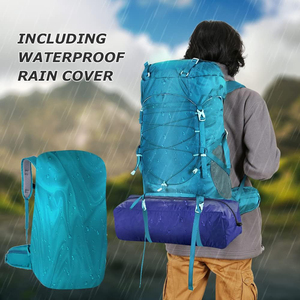 Zaino da <span class=keywords><strong>trekking</strong></span> leggero unisex personalizzato da 50 litri con copertura antipioggia, zaino da campeggio per arrampicata campeggio Touring, escursionismo impermeabile - Product Image 6
