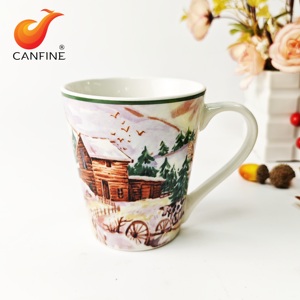 Assiettes en porcelaine design cottage de Noël personnalisé ensemble de <span class=keywords><strong>vaisselle</strong></span> décalcomanie assiettes en poterie assiettes en porcelaine dîner restaurant - Product Image 4
