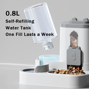 موزع طعام أوتوماتيكي ذكي 2 في 1 للحيوانات الأليفة، وعاء بلاستيكي للطعام الجاف للقطط والكلاب الداخلية - Product Image 4