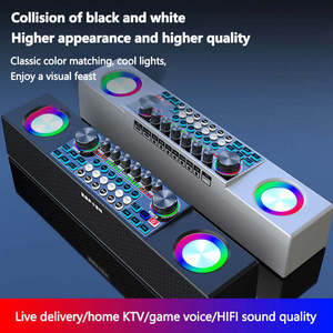 Broadcast Live Singing Mic Blue Tooth Speaker Sound Card RGB Wireless Audio Karaoke BT Speakers for PC and Phone - Product Image 5