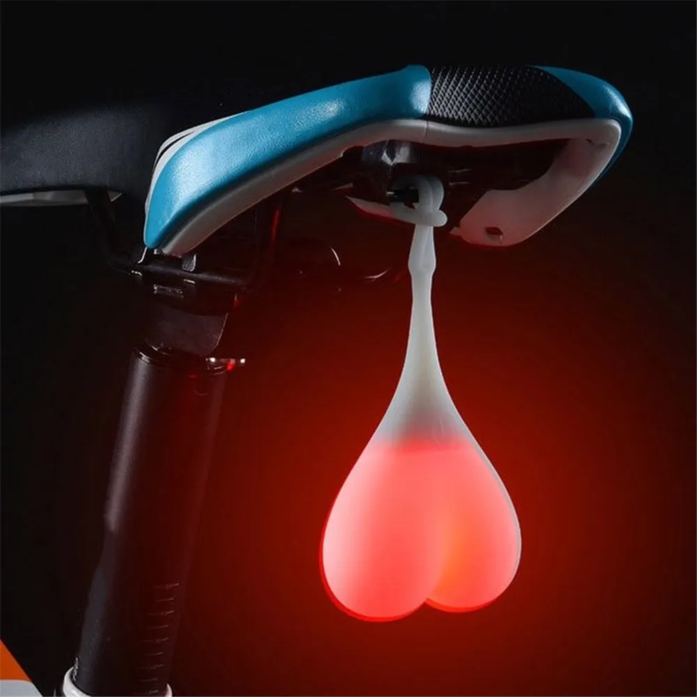 الدراجات كرات الذيل سيليكون ضوء الدراجة الإبداعية للماء ليلة الضروري LED الأحمر تحذير أضواء مقعد دراجة الخلفي البيض مصباح