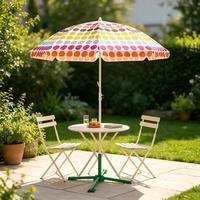 Parasol de plage coloré à pois, portable, avec fonction d'inclinaison, pour jardin, terrasse, pelouse, bord de piscine