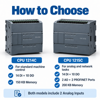 CPU PLC Kompak 24V DC 14DI 10DO Output Transistor 2AI untuk Kontrol Otomasi Mesin