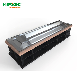 Highbright Durable Wooden Vegetable Display Rack with <b>Plastic</b> <b>Crates</b> for Supermarket & Grocery Stores - Product Image 2