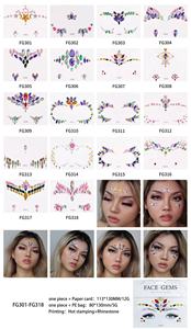 Pegatinas de tatuaje holográficas populares, diamantes de imitación de cristal coloridos, gemas faciales, fiesta temporal, joyería de maquillaje - Product Image 5
