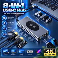 Station d'accueil USB C 14 en 1, hub type C avec double HDMI, Ethernet, USB 3.0, lecteur de carte, adaptateur multiport pour ordinateur portable