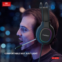 Casques et casques de jeu Earldom Micro et casque PC Light RGB pour joueur avec casque supra-auriculaire à son surround stéréo
