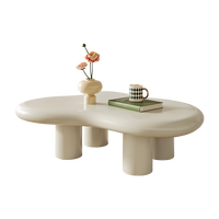 Ensemble de tables basses gigognes modernes et durables en 2 pièces, plateau en MDF + finition laquée, design écologique, meubles de salon