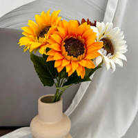 Fleur de tournesol artificielle en soie, fleur artificielle multicolores, fausse fleur de tournesol pour la décoration de la maison, les mariages et les fêtes