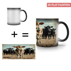Taza de Cerámica Negra Esmerilada de 11 oz, Taza Sensible al Calor que Cambia de Color, para Oficina, Despensa, Almacenamiento Estándar - Product Image 4