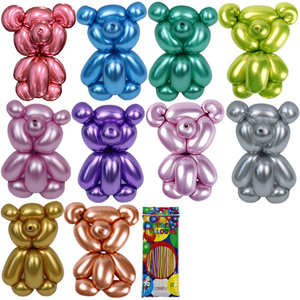 Tongle nhà máy bán buôn bóng bay ma thuật gói của 100 chất lượng cao trẻ em cao su kim loại bóng dài mô hình - Product Image 1