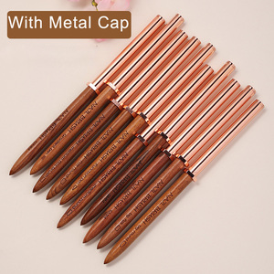Ensemble de pinceaux à ongles OEM avec manche en bois, poils en nylon, longs, courts, ovales, ronds, plats, pour gel UV, ombrage, mélange, liner, manucure - Product Image 5