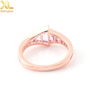 Anillo de Oro Rosa Sólido de 18K y 14K con Gema Cultivada en Laboratorio de Color Rosa, Anillo Hecho a Mano, Joyería de Moda para Hombre, Regalo de Navidad, Anillo Grueso - Product Image 4