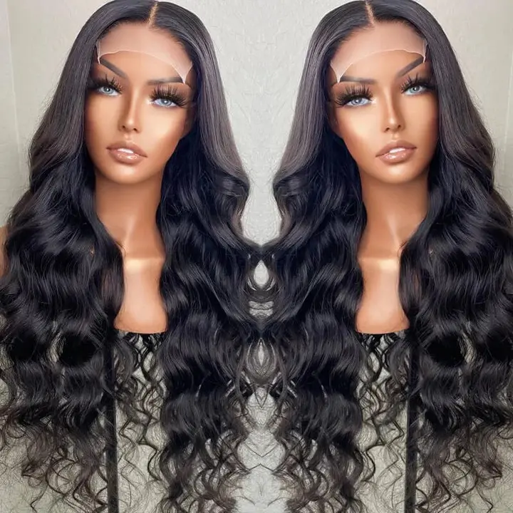 Wholesale Brazilian 13x6 HD Human Hair Transparent Lace Front Wig For Black Women Deep Wave 13*4 HD Swiss Lace Frontal Wigs