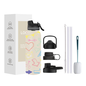 Bouteille d'eau sport isotherme à double paroi en acier inoxydable avec poignée et couvercle, 40 oz, anti-fuite, sans BPA, avec paille - Product Image 1