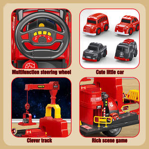 Set mainan truk api anak-anak, mobil mainan elektrik <span class=keywords><strong>2</strong></span> In 1 kendaraan di atas mobil mainan dengan jejak bawaan, hadiah ulang tahun anak laki-laki - Product Image 6