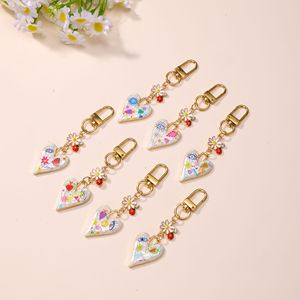 Hot Love Key Ornament DIY Adornos Devil's Eye Aleación Flor Mariquita Llavero Colgante - Product Image 1