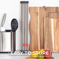 Égouttoir à vaisselle enroulable en métal et silicone personnalisé, accessoire d'évier de cuisine, étagère de rangement, supports et étagères de rangement uniques