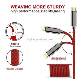 Cable Micro USB 2.0 LUNG KAY, Cable de Datos de Carga Rápida V8 con Trenzado de Nailon de 480mbps para Teléfonos Android - Product Image 2