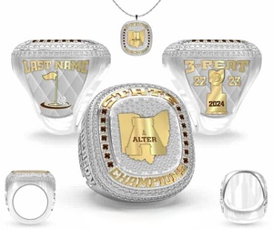 แหวนแชมป์มหาวิทยาลัย Sidan 2026 อัลลอยด์แพลตตินั่ม/โรสโกลด์ สำหรับกีฬารักบี้ บาสเกตบอล ฟุตบอล เบสบอล ฮอกกี้น้ำแข็ง ปรับแต่งได้ - Product Image 2