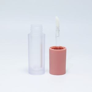 Venta al por mayor de lindos tubos redondos vacíos de 3 ml, color rosa transparente esmerilado, para brillo labial, aplicadores de tinte, envases cosméticos para brillo labial. - Product Image 2