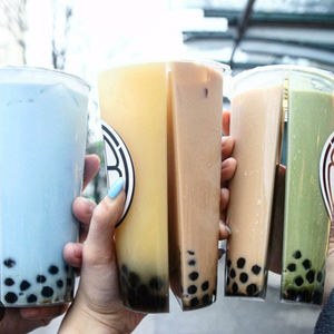 Cundao 700ml PP Double Enjoy Bubble Tea Lovers Share Injection Disposable Plastic Cup Split Cup Drinks - Product Image 6