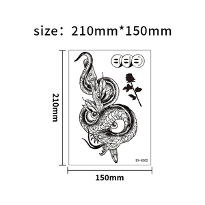 Pegatina de tatuaje corporal serpentina temporal para hombre, transferencia de agua, diseño semipermanente, aplicación decorativa de papel impreso - Product Image 4