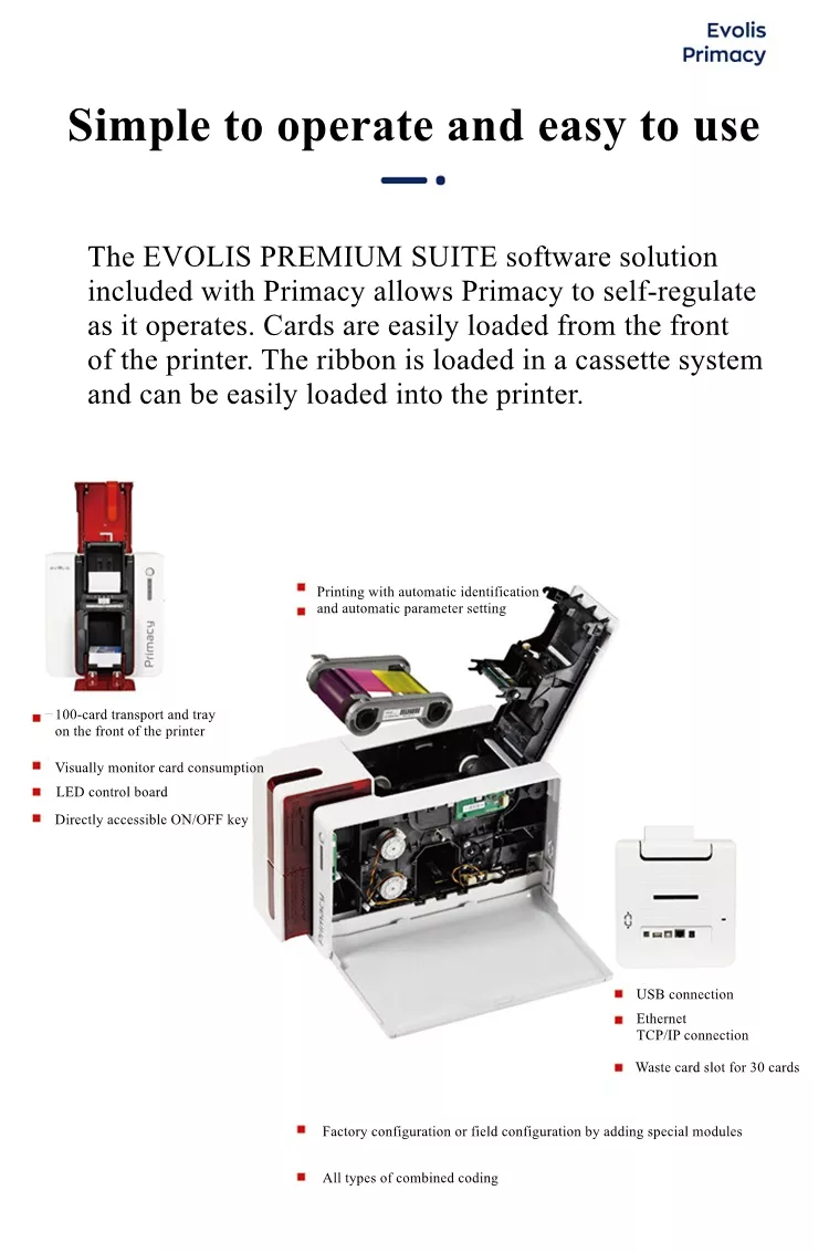 High Performance EVOLIS Primacy Fast And Versatile PVC ID Card Printer