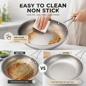 Sartén Antiadherente de Acero Inoxidable de 3 Capas TIANXING, Sartén GR1, Juego de Utensilios de Cocina de Titanio, Titan Pfanne para Cocinar en Casa - Product Image 5