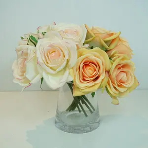 Настоящие на ощупь искусственные розы, цветы, букеты, реалистичные искусственные цветы, букет розы для вазы, Цветочная композиция, Свадебный декор для невесты