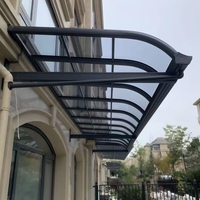 Toldo de Aluminio Ajustable para Exteriores, Resistente a la Lluvia, con Cristal, Tamaño Personalizable, para Hogar, Villa, Patio, Aleros, Balcón