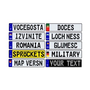 <span class=keywords><strong>Plaque</strong></span> d'<span class=keywords><strong>immatriculation</strong></span> noire <span class=keywords><strong>blanche</strong></span> de <span class=keywords><strong>plaque</strong></span> d'<span class=keywords><strong>immatriculation</strong></span> de Film réfléchissant fait sur commande de taille européenne - Product Image 1