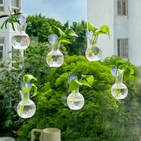 Vase mural créatif pour plantes hydroponiques, pot de fleurs transparent suspendu, décoration simple et moderne pour petit vase de Pothos