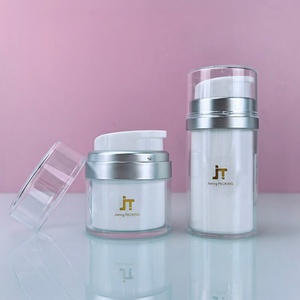 Frascos de Plástico Vacíos con Bomba de Aire de 0.5 oz, Envases Cosméticos Blancos con Bomba de Presión, Recargables, para Viaje, para Lociones, Sueros para el Cuidado de la Piel - Product Image 1