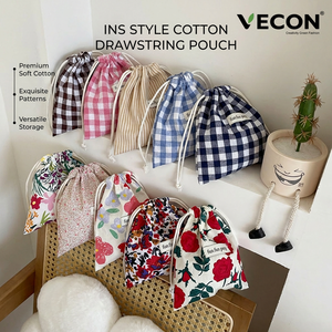 Bolsa <span class=keywords><strong>de</strong></span> Mano <span class=keywords><strong>de</strong></span> Algodón con Estampado Floral y Cordón Ajustable, con Bolsillos para Llaves y Tarjetas, Ecológica, para Teléfono Móvil, Bolsa Protectora contra el Polvo - Product Image 1