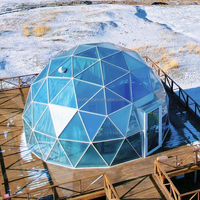 20ft glamping hôtel complexe igloo entièrement transparent verre bleu geo dôme tente maison