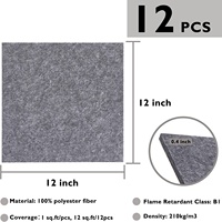 12 "X 12" Panneaux de feutre acoustique insonorisés carrés gris foncé en fibre de polyester pour plafond mural et porte