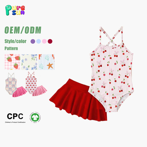 Puresun Zweiteiliger Mädchen Kinder Badeanzug Set Maßgefertigt Spandex/Nylon Bedruckt Atmungsaktiv Schnelltrocknend Sommer Baby Bademode - Product Image 2
