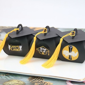Bachelor <b>Hat</b> Candy <b>Box</b> for Graduation Celebration Party UV Coating Embossing Matt Lamination Print Handling - Product Image 3