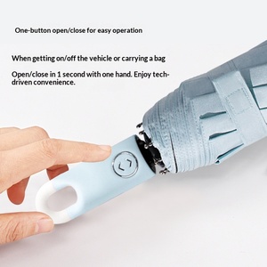 ร่มกันแดดอัตโนมัติแบบสามตอน รุ่น Donut Hook พร้อมโครงเหล็กและยางเคลือบกาวสีดำ ป้องกันรังสียูวี สำหรับผู้ใหญ่ - Product Image 4